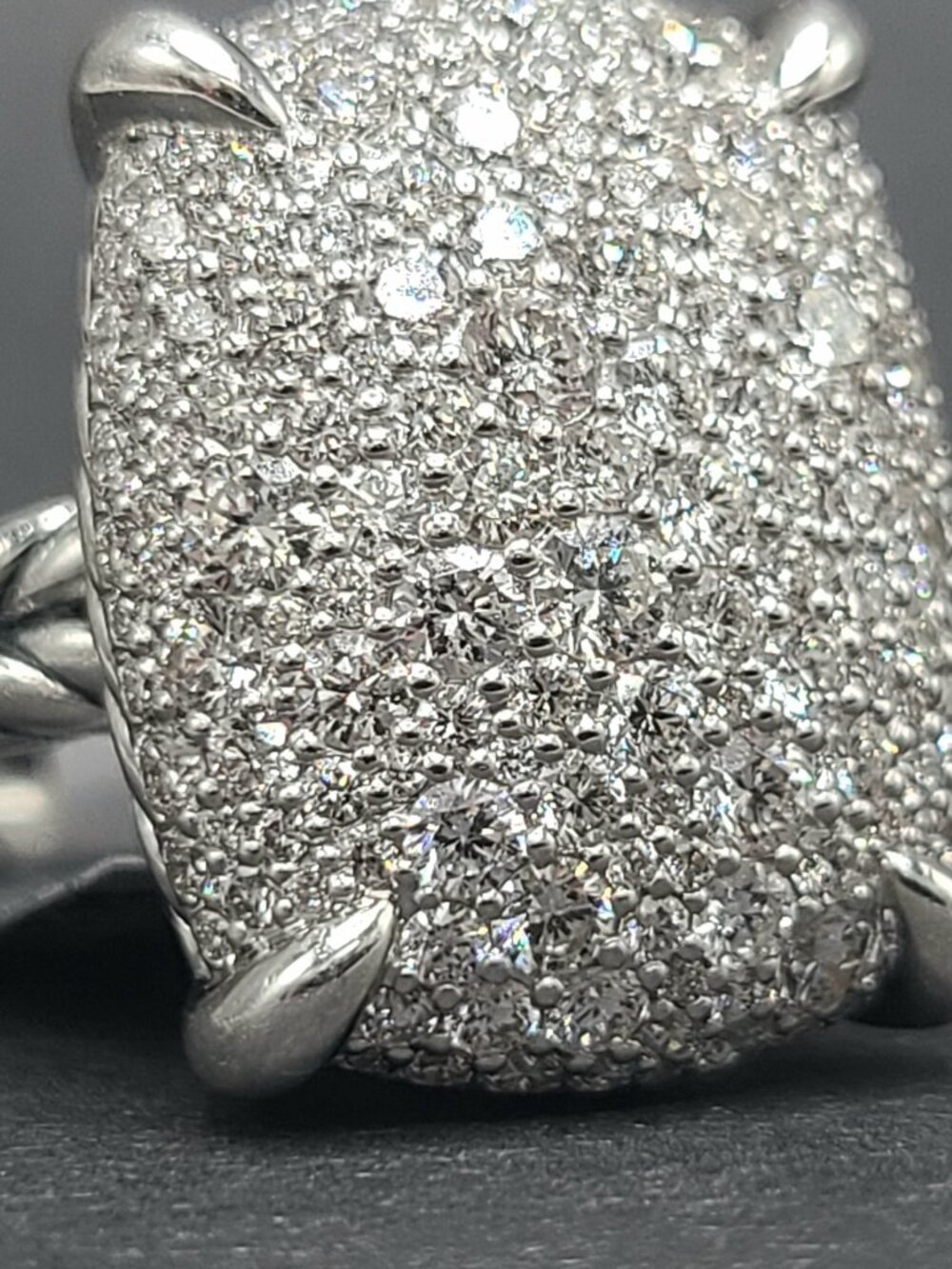 NWT David Yurman Chatelaine Elongated Ring in Sterling Silver w/ Diamonds - Sz 7 - Picture 4 of 12